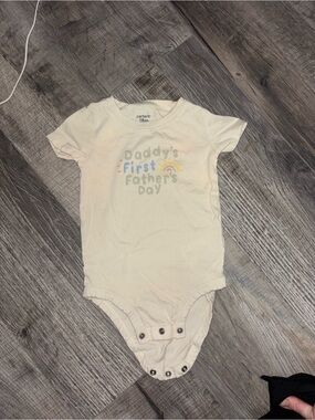 Carter's Cream 'Daddy's First Father's Day' Short Sleeve One-Piece